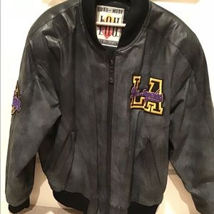 Lakers Vintage IOU Leather Jacket